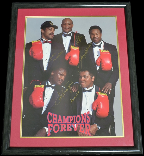 Champions Forever Signed Poster - Ali, Holmes, Foreman, Frazier & Norton