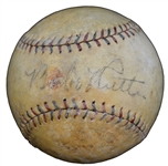 Babe Ruth Single Signed Official American League Baseball (Barnard)