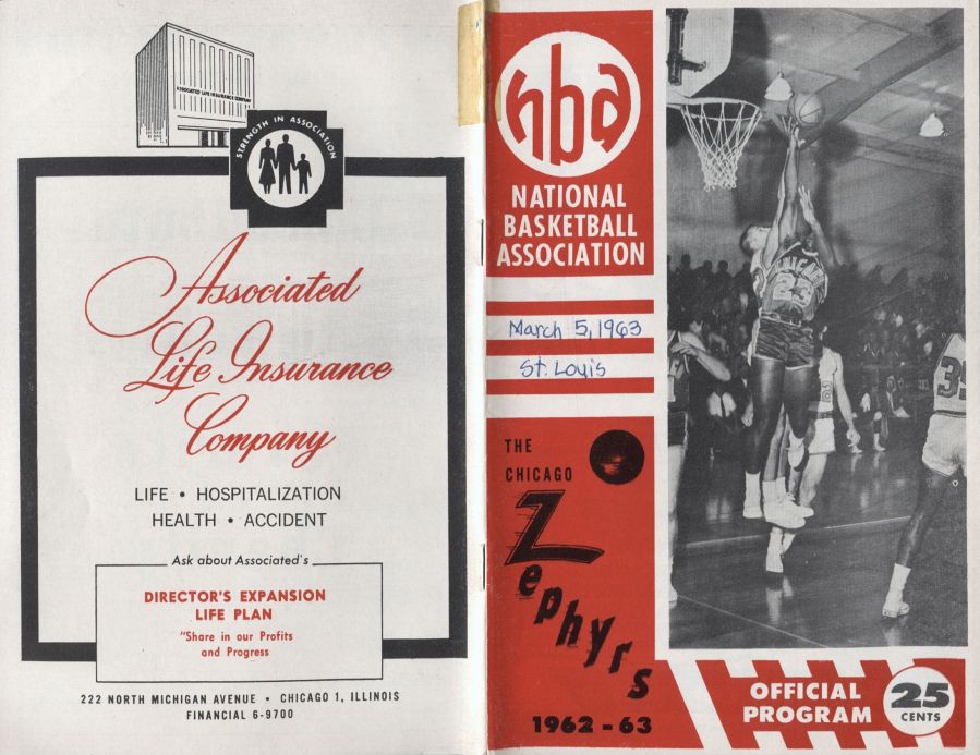 Item Detail - 1963 Chicago Zephyrs vs. St. Louis Hawks 3-5-63 NBA