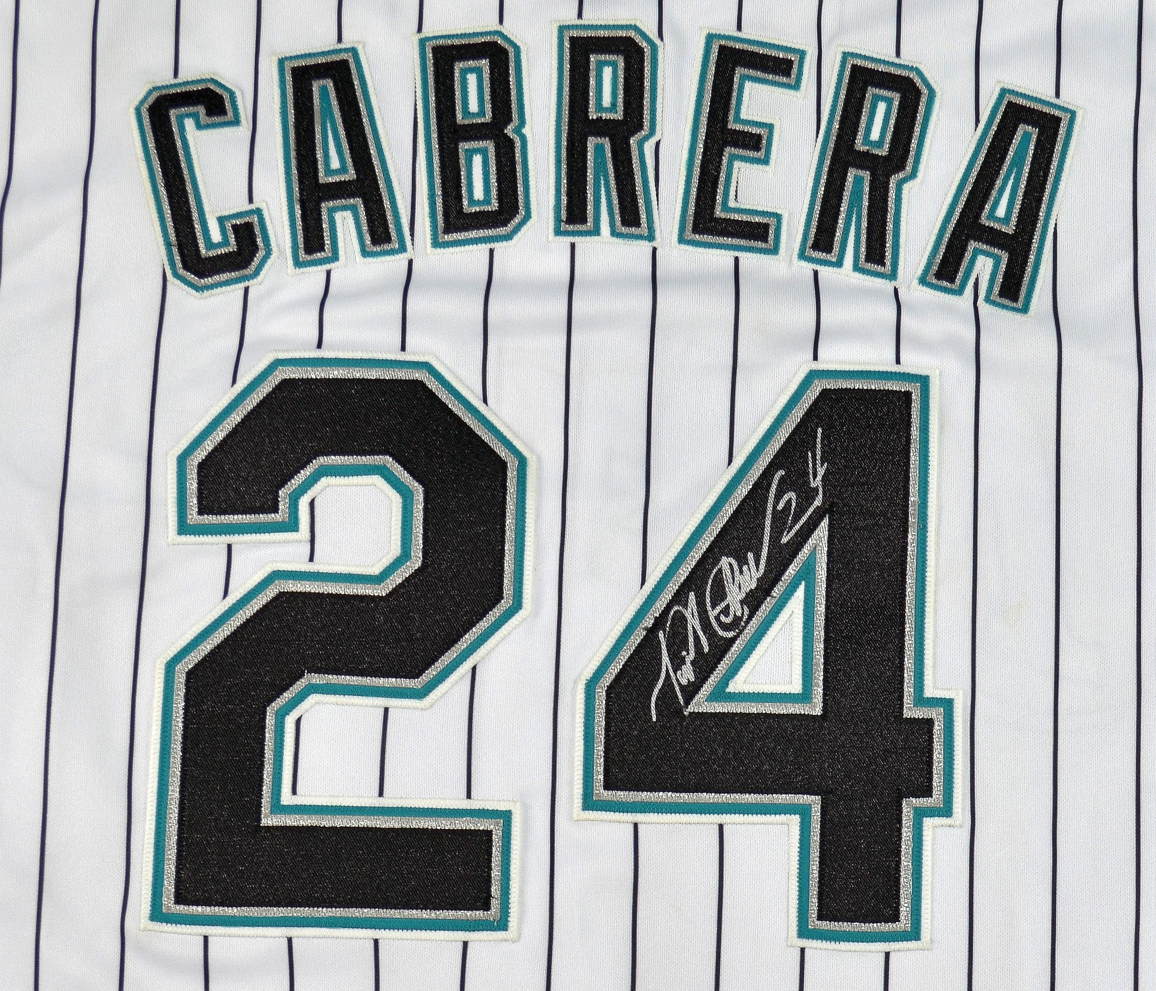 Lot Detail - Miguel Cabrera Signed 2007 Marlins Home Jersey