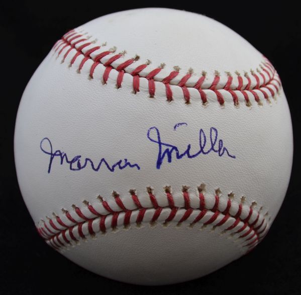 Marvin Miller single signed Baseball - Deceased