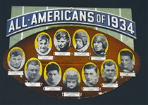 1934 All-Americans Cardboard Die cut Piece with Don Hutson Alabama