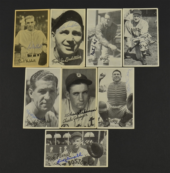 1936 Goudey Wide Pen Autographed Group of 8 – ALL DECEASED HOF’ers