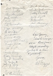 1945 Chicago Bears Team Signed Sheet with Paddy Driscoll