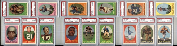 Signed 1958 Topps Football PSA/DNA Encapsulated Set by 91