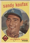 1959 Topps Sandy Koufax #163 Signed Baseball Card