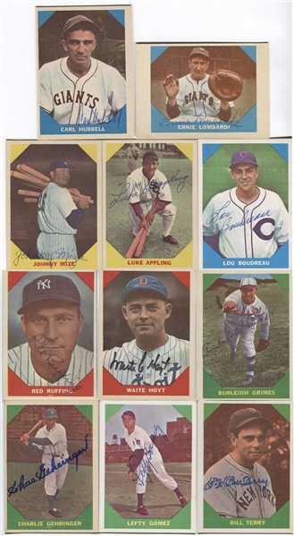 1960 Fleer Baseball - Lot of 11 Different Deceased Hall of Famers