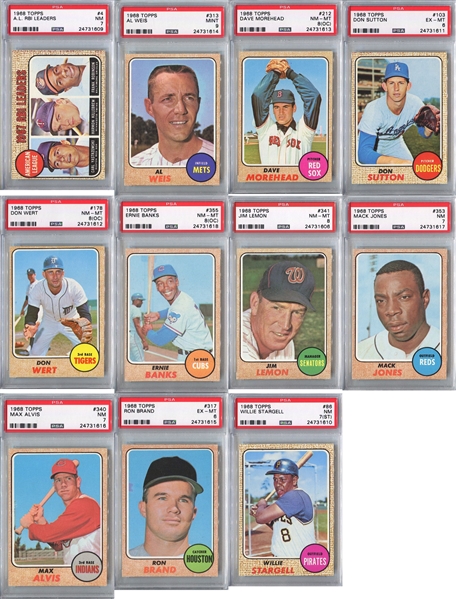 1968 Topps Baseball PSA Graded Lot of 11 w/ HOFers