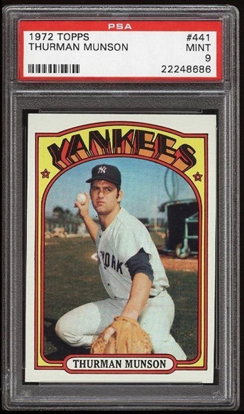 1972 Topps Thurman Munson #441 PSA 9 MINT Yankees Low POP