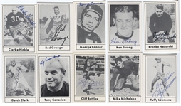 Lot of 10 Signed 1977 Touchdown Football Cards All HOFers - w/ Tuffy Leemans