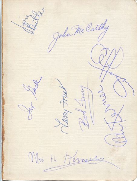 1959-1960 St Louis Hawks  Signed Album Page – Larry Foust -  Ben Kerner – Jim Butler