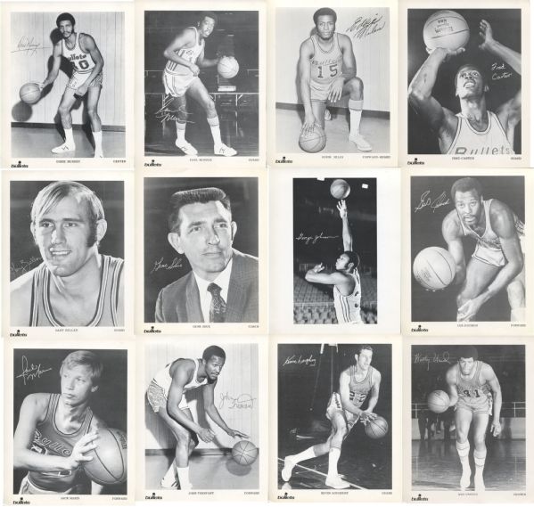 1970-71 Baltimore Bullets Team Issued Photo Set of 12 NBA – Unseld – Gus Johnson – Monroe