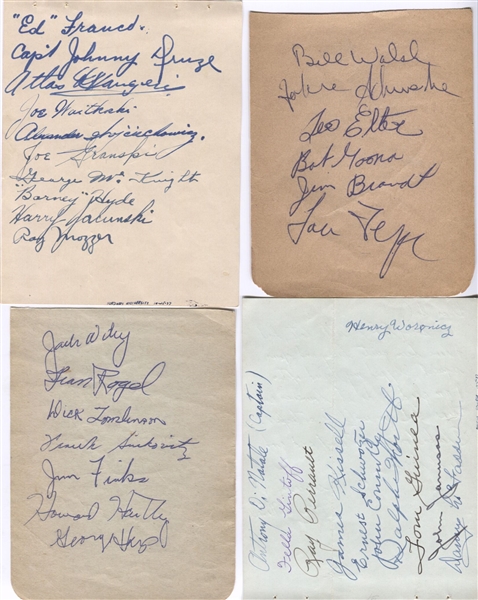 FOOTBALL Group of Six (6) signed album pages with 60+ signatures total