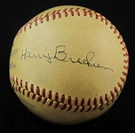 Harry Brecheen Single Signed 1948 Stat Baseball – NL Frick ball