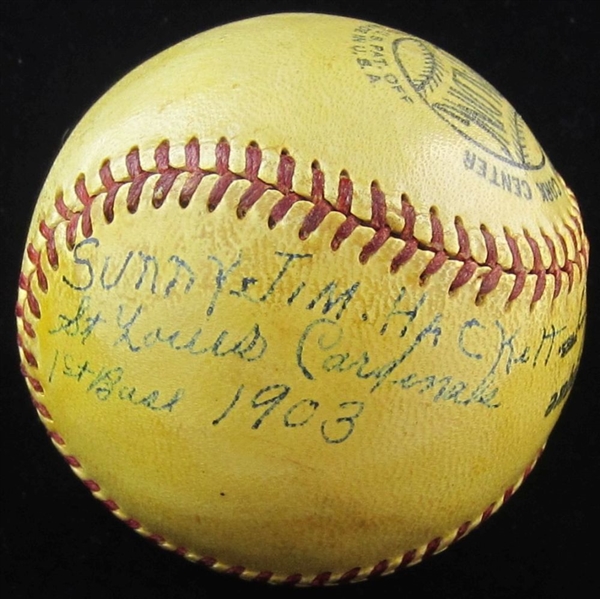 Sunny Jim Hackett Single Signed Baseball D. 1961 St. Louis Cardinals