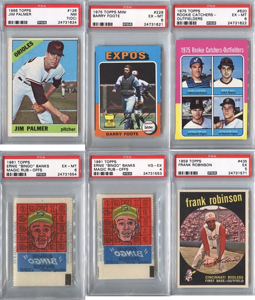 Lot of 6 PSA Graded Baseball Hall of Fame cards - 1959-75 w/ Palmer Rookie