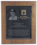 San Diego Padres Baseball Hall of Fame Award Presented to Dick Williams – Estate LOA