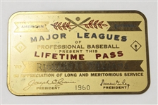 HOFer Dick Williams Major League Lifetime Gold Pass