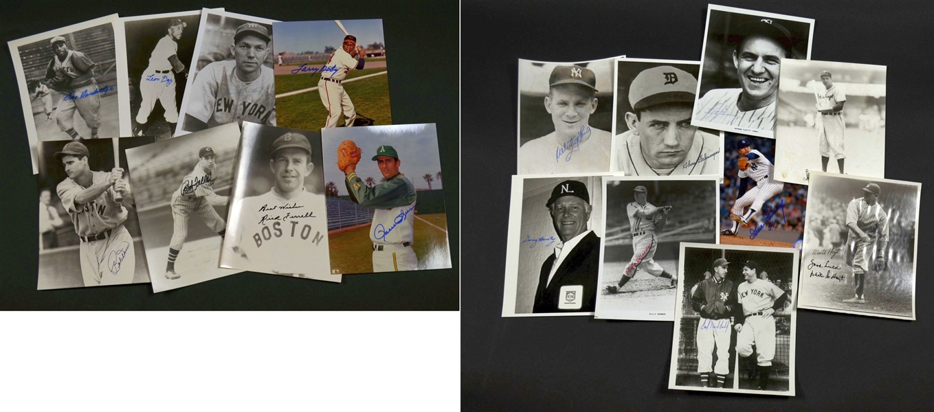 Baseball Hall of Fame Signed Photos – 17 Different D-H – w/ Hank Greenberg