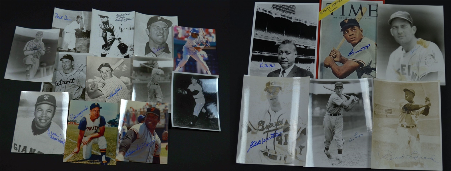 Baseball Hall of Fame Signed Photos – 18 Different I – M – w/ Mays & MacPhail