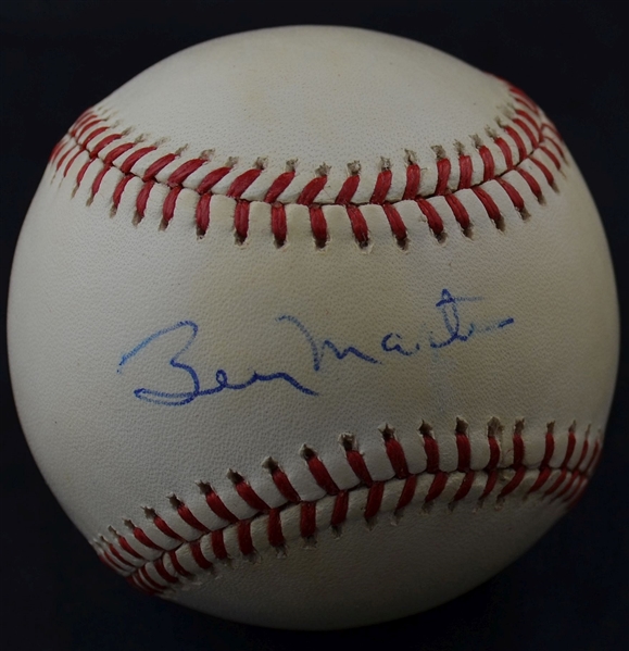 Billy Martin Yankees Single Signed American League Baseball