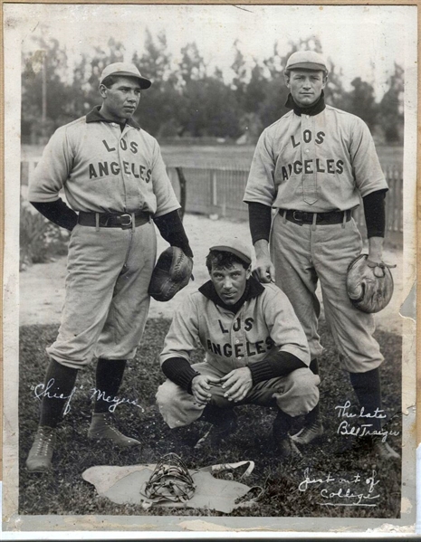 John Chief Meyers Original 1902 Los Angeles Nationals Signed Photo