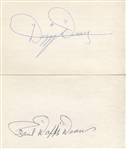 Dizzy & Paul Daffy Dean Signed 3x5 Index Card Lot of 2