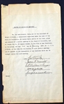 Multi-Signed Baseball Document Signed by HOFer George Wright & Honest Johnny Morrill