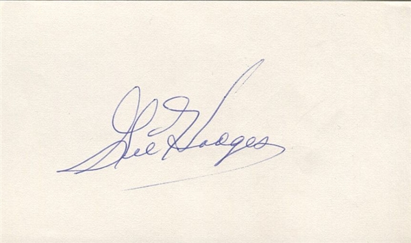 Gil Hodges Signed 3x5 Slip of Paper