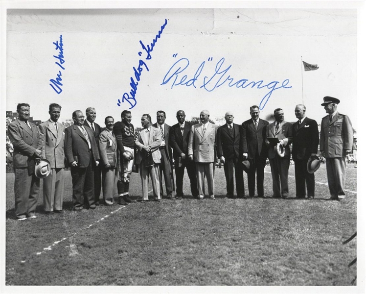 Red Grange Don Hutson Bulldog Turner Signed Photo “Gathering of Gridiron Immortals”