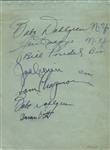 Joe DiMaggio Multi - Signed Circa 1940 Album Page w/ Yankees & Red Sox