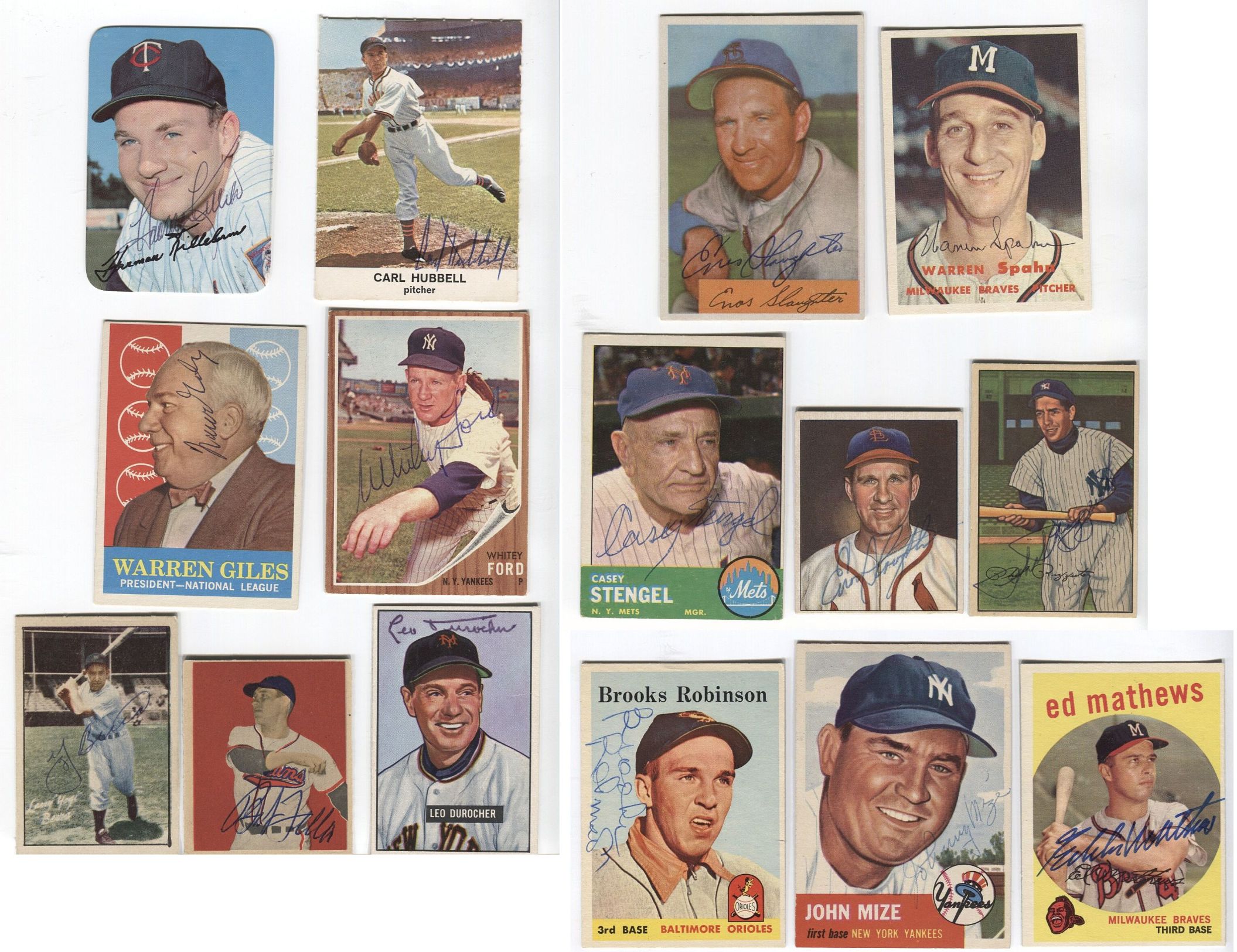 Lot Detail - Lot of 15 Different Baseball Hall of Fame Autographed ...