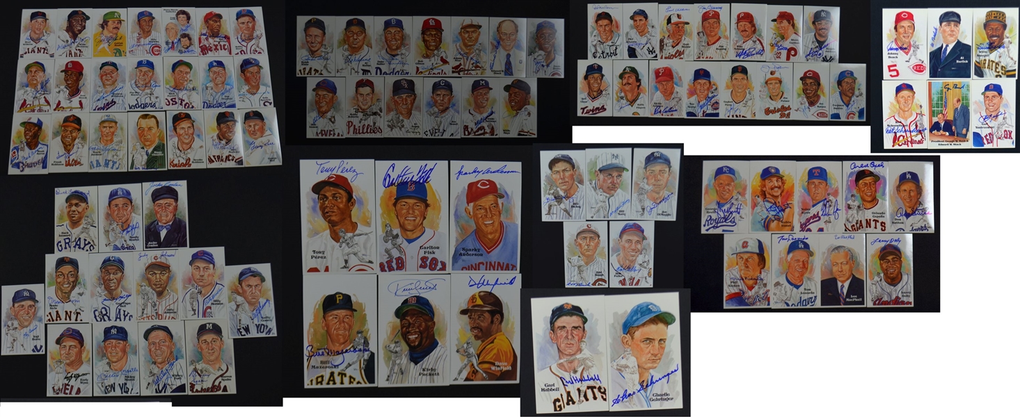 1980-2001 Perez-Steele Hall of Fame Postcard Complete Set with 94 signed