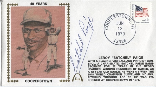 Satchel Paige signed 1979 Gateway Stamp Cover – 40 Years Cooperstown