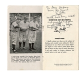 1940s Ty Cobb Signed Twice "Science of Batting" Booklet - JSA LOA