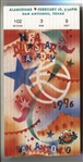 1996 NBA ALL-STAR Game Saturday Ticket Stub – Slam Dunk & 3 PT contest