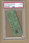 1952 Brooklyn Dodgers 3 vs New York Giants 4 Ticket Stub Pee Wee Reese HR #78 PSA