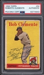1958 Topps #52 Roberto Bob Clemente Signed AUTO baseball Card PSA/DNA