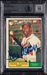 1961 Topps #415 Hank Aaron Signed AUTO BAS BGS AUTO Grade 10