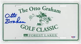 Otto Graham Signed AUTO License Plate Cleveland Browns HOF PSA/DNA COA