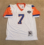 Pat Bowlen Denver Broncos Owner Pro Football HOF Signed AUTO John Elway Retro Jersey JSA COA