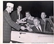 Alan Ameche serving up Burgers at Ameche’s Drive In – Baltimore to Colts Teammates Original TYPE 1 Photo