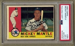 1960 Topps Mickey Mantle #350 Signed AUTO PSA 3 PSA/DNA AUTO Grade 8