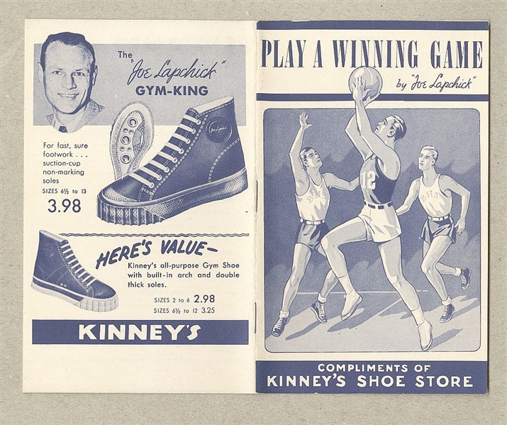1947-48 Joe Lapchick Basketball Rules Playing a Winning Game Promotional Book Publication