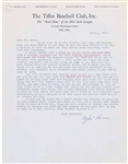 Myles Thomas Signed AUTO Letter 1927 Yankees Great Baseball Content D.1963 BAS LOA