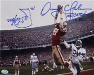 Dwight Clark Signed AUTO 8x10 Photo “The Catch” with Hand drawn Play /w CSA show Ticket