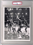 Early 70’s Kareem Abdul Jabbar Flips Basketball vs. Chicago Bulls TYPE 1 Photo PSA/DNA