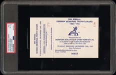 Heisman Memorial Trophy Full Ticket December 14, 1993  – Charlie Ward Winner PSA 4 Pop 1