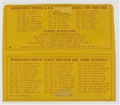 1968-69 Minnesota Pipers ABA North Stars NHL Ticket Envelope Schedule