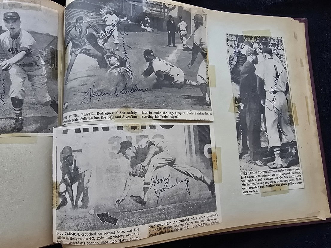 1950s Pacific Coast League San Francisco Seals Scrapbook /w Approximately 300 Autographs 14 X Joe Gordon HOF